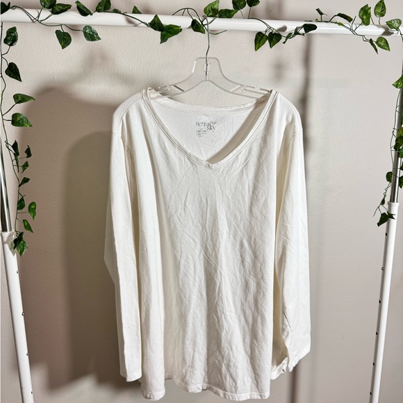 Set of Two V Neck Long Sleeve T Shirts Tees Mustard Yellow White Tops Plus Size - Picture 5 of 9